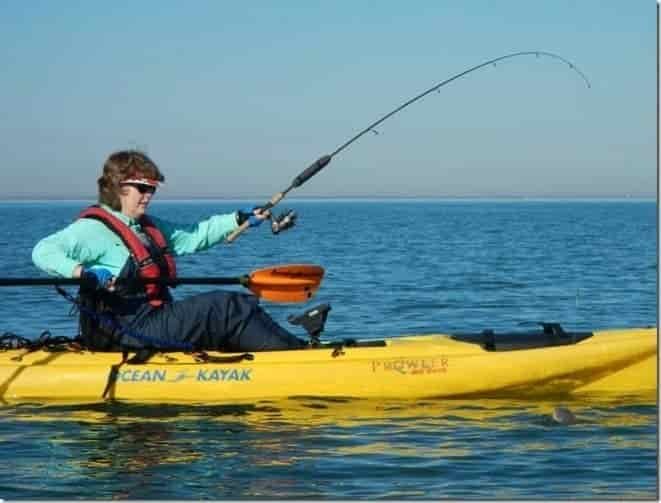woman kayak fishing in port charlotte bay