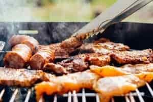 camping cooking on grill