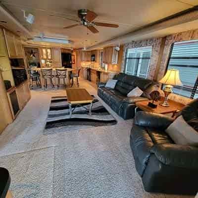 interior of a 100 foot houseboat nicer than home living room