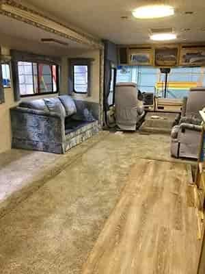 stale smelling old rv carpet flooring