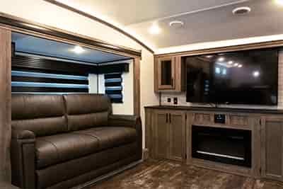 rv-entertainment interior 5th wheel trailer forest river