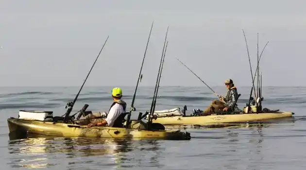 kayaks in open water fishing
