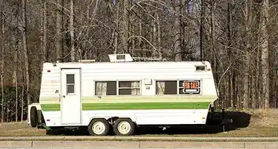 used travel trailer for sale sign