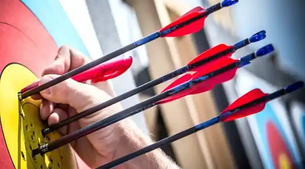 arrows in target being pulled out