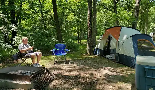 camping at Lowden State Park Ill