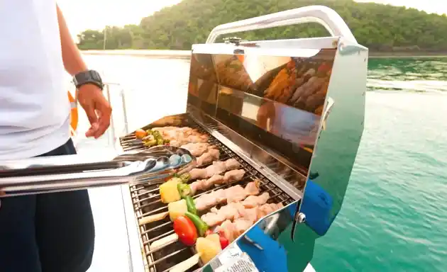 Grilling On A Pontoon Boat